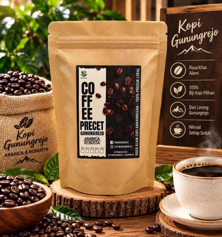 Kemasan Kopi Precet Gunungrejo Arabika dan Robusta